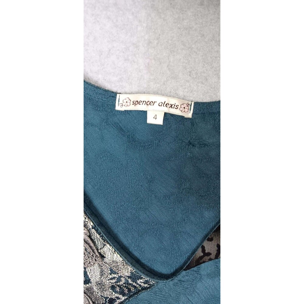 Vintage Y2K Spencer Alexis Tunic Top Womens Size 4 Multicolor Textured Dark... - Picture 2 of 13